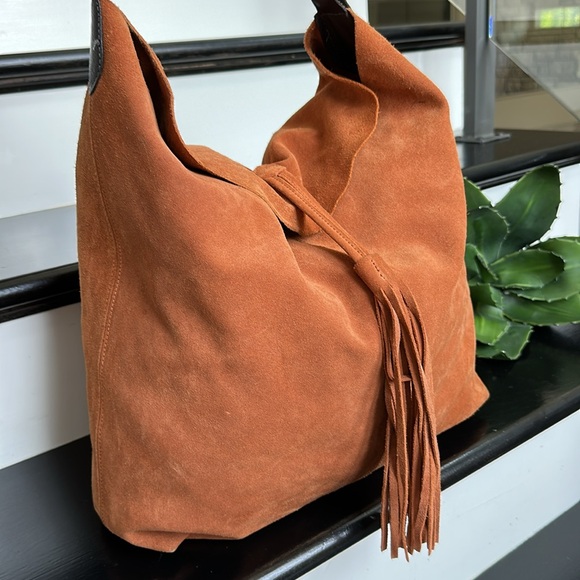 Maurizio Taiuti Genuine Italian Suede Leather Tote Hobo Bag like new - Picture 4 of 11